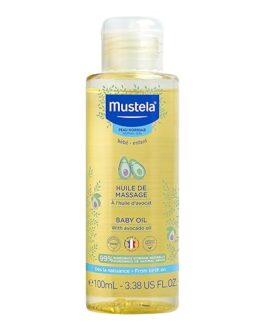 Mustela Baby Oil – Moisturizing Oil for Massage – with Natural Avocado, Pomegranate & Sunflower Oil – 3.38 fl. Oz