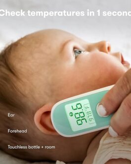 Frida Baby Thermometer, 3-in-1 Infrared Thermometer for Ear, Forehead & Touchless, FSA/ HSA Eligible Fever Thermometer for Baby, Infants ,Toddlers, Kids & Adults